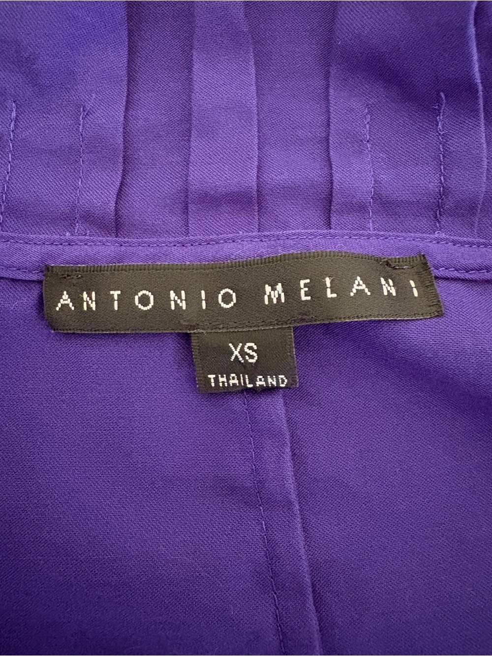 ANTONIO MELANI Jewel Purple Ruffle Collar Button Down Tailored Top Size XS - Picture 5 of 6